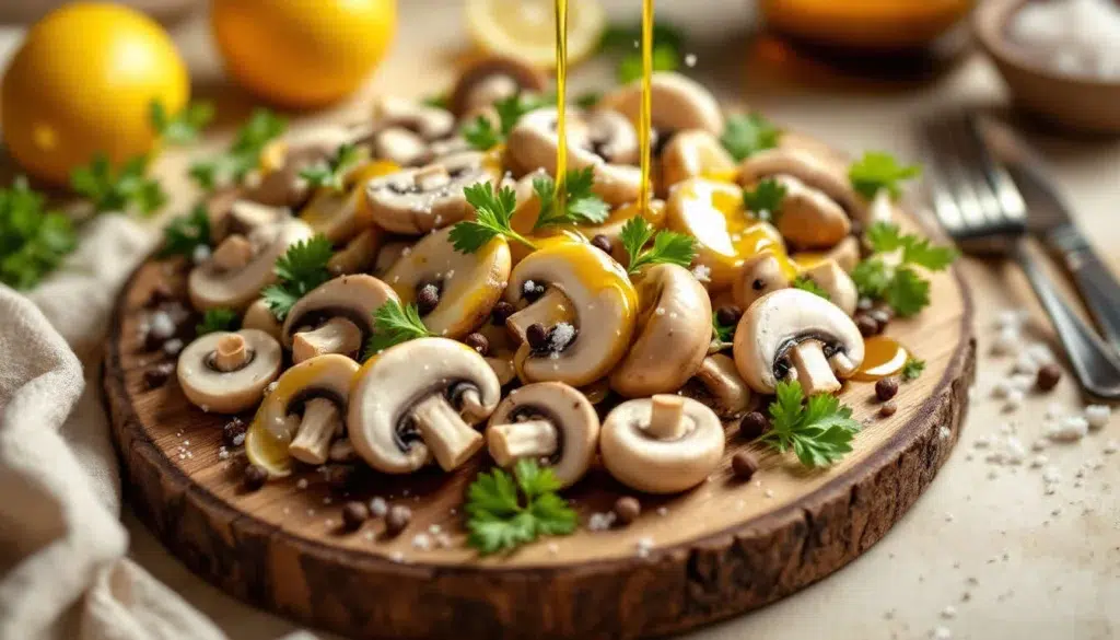 salade de champignons à l'huile